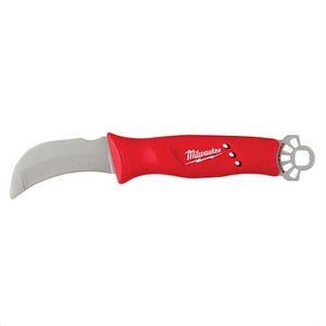 Milwaukee® 48-22-1923 Lineman's Knife with StickWork™ 3-in-1 Ring, 1.8 in W Fixed/Hawkbill Blade, Stainless Steel Blade
