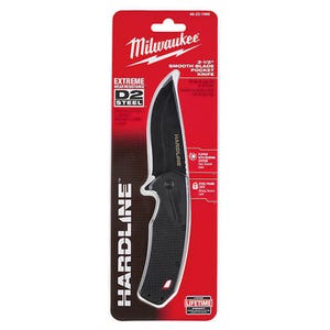 Milwaukee® 48-22-1999 Hardline™ Smooth Blade Pocket Knife, D2 Steel Blade, 3.5 in