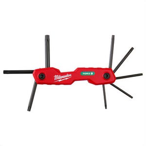Milwaukee® 48-22-2184 Folding Hex Key Set, 8-Key, T9, T10, T15, T20, T25, T27, T30, T40 Hex, 8 pc