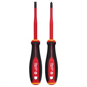 Milwaukee® 48-22-2207 Insulated Slim Tip Screwdriver Set, 1,000V, 2pc