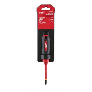 Milwaukee® 48-22-2211 Screwdriver, #1 Phillips® Point, Steel Shank, Plastic/Rubber Handle