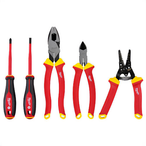 Milwaukee® 48-22-2215 Insulated Hand Tool Set, 1,000V, 5 pc