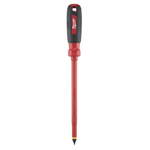 Milwaukee® 48-22-2224 Screwdriver, 3/8 in Slotted Point, Steel Shank, Plastic/Rubber Handle