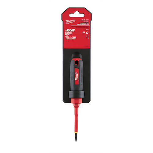 Milwaukee® 48-22-2251 Screwdriver, #1 Square Point, Steel Shank, 7 in OAL, Plastic/Rubber Handle