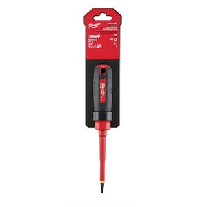 Milwaukee® 48-22-2252 Screwdriver, #2 Square Point, Steel Shank, 8 in OAL, Plastic/Rubber Handle