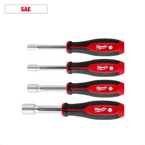Milwaukee® 48-22-2444 HollowCore™ Nut Driver Set, SAE, 4pc