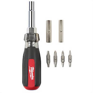 Milwaukee® 48-22-2880 13-in-1 Double Ended Multi-Bit Screwdriver, 7 pc, Rubber Cushion Grip Handle, Steel