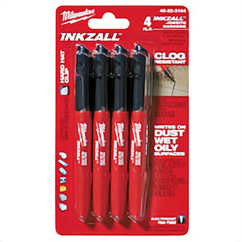 Milwaukee® 48-22-3104 Permanent Industrial Marker, Fine Line Tip, Acrylic, Black