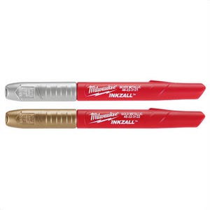 Milwaukee® 48-22-3123 Inkzall™ Silver/Gold Metallic Fine Point Marker, 2 pk