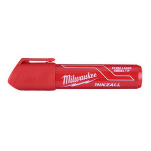 Milwaukee® 48-22-3266 Inkzall™ Permanent Marker, Extra Large Chisel Tip, Plastic, Red, 12 pc