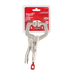 Milwaukee® 48-22-3522 Swivel Jaw Locking C-Clamp, Polished Chrome, 2-1/4 in D Throat, 1/2 in Jaw Opening, 6 in Jaw, Forged Alloy Steel