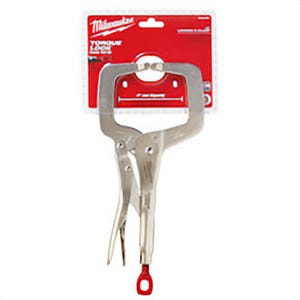 Milwaukee® 48-22-3531 Regular Jaw Locking C-Clamp, Polished Chrome, 4 in D Throat, 1/2 in Jaw Opening, 11 in Jaw, Forged Alloy Steel