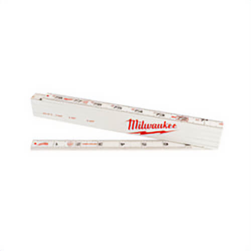 Milwaukee® 48-22-3801 Folding Rule, Graduations 1/16 in, 9-1/4 in L, Composite Laminate/Fiberglass, White