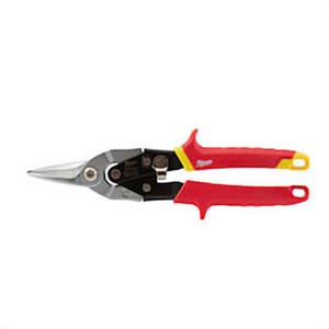 Milwaukee® 48-22-4530 Aviation Snip, 18 ga Cold Rolled Steel/22 ga Stainless Steel Cutting, 5 in L of Cut, Straight Cutting Snip, Steel Blade