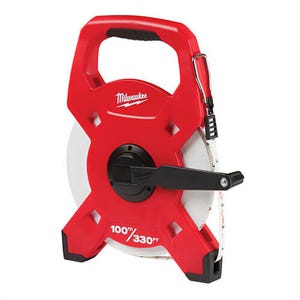 Milwaukee® 48-22-5310 Lockable Fiberglass Open Reel Long Tape, 330 ft L x 1/2 in W Blade, Fiberglass Blade