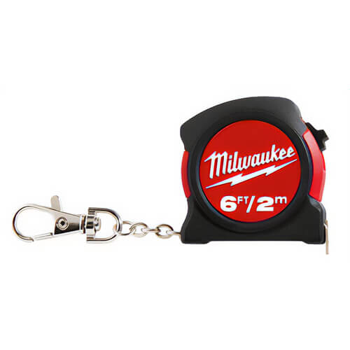 Milwaukee® 48-22-5506C Measuring Tape with Belt Clip, 6 ft L x 13 mm W Blade, Steel Blade, 1/16 in Top, 1 mm Bottom Graduation