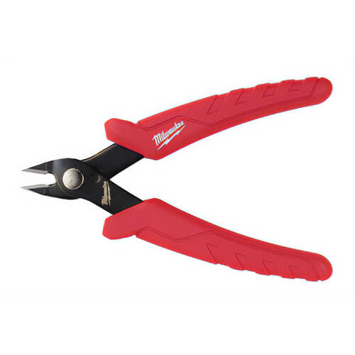 Milwaukee® 48-22-6105 Lightweight Mini Flush Cutter, 1/2 in Nominal, Up to 18 AWG Shears thick Maximum Wire, 1/4 in Jaw Steel Jaw