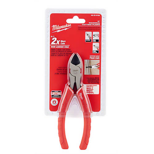 Milwaukee® 48-22-6106 Gen II diagonal Cutting Plier, 0.92 in, 11/32 in Nominal, 0.78 in L x 0.375 in W Steel Tapered Jaw, 6 in OAL, Flush Cut