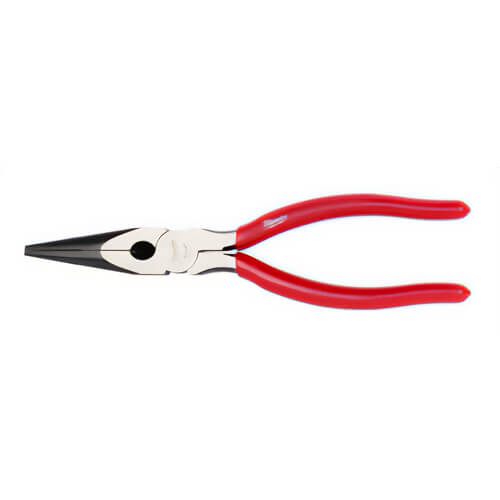 Milwaukee® 48-22-6501 Long Nose Plier, Crosshatch Knurled Steel Jaw, 2-1/2 in L x 1/2 in W Jaw, 8 in OAL, 7/64 in W Tip