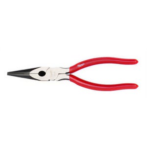 Milwaukee® 48-22-6501 Long Nose Plier, Crosshatch Knurled Steel Jaw, 2-1/2 in L x 1/2 in W Jaw, 8 in OAL, 7/64 in W Tip