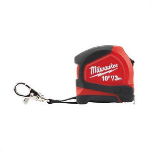 Milwaukee® 48-22-6601 Compact Magnetic Measuring Tape, 10 ft L, Steel Blade, 1/16 in Graduation