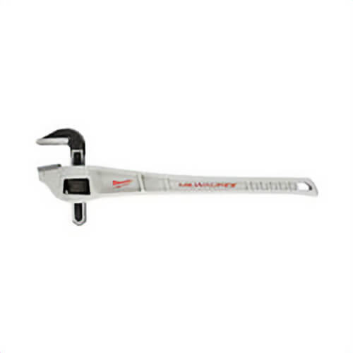 Milwaukee® 48-22-7182 Straight Offset Pipe Wrench, 8 in Pipe, 24 in OAL, Serrated Jaw, Aluminum Handle