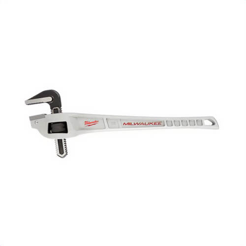 Milwaukee® 48-22-7185 Offset Pipe Wrench, 6-3/4 in Pipe, 18 in OAL, Serrated Jaw, Aluminum Handle