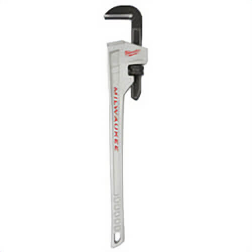 Milwaukee® 48-22-7236 Straight Pipe Wrench, 36 in OAL, Serrated Jaw, Aluminum Handle, Silver