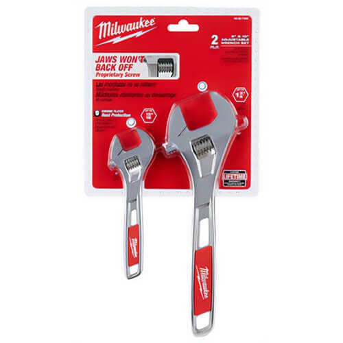 Milwaukee® 48-22-7400 Adjustable Wrench Set, 2 pc, 6 in, 10 in, Polished Chrome