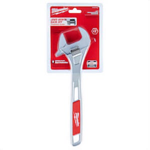 Milwaukee® 48-22-7412 Uninsulated Adjustable Wrench, 1-5/8 in, Polished Chrome, 12 in OAL, Steel Body, ASME Specified, Steel