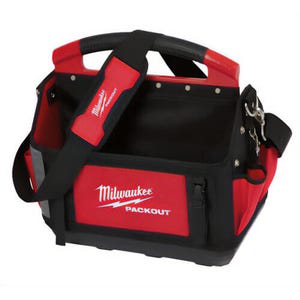 Milwaukee® Packout™ 48-22-8315 General Purpose Open Tool Tote, 1680D Ballistic Nylon, Black/Red