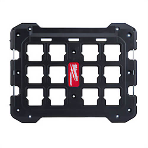 Milwaukee® Packout™ 48-22-8485 Mounting Plate, For Use with Packout™ Modular Storage System, 50/100 lb Load, Wall/Floor Mounted, Polymer, Black