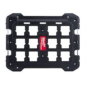 Milwaukee® Packout™ 48-22-8485 Mounting Plate, For Use with Packout™ Modular Storage System, 50/100 lb Load, Wall/Floor Mounted, Polymer, Black