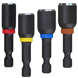 Milwaukee® Shockwave™ 49-66-4562 4 pc Magnetic Nut Driver Set, 1/4 in, 5/16 in, 3/8 in, 7/16 in Drive, Proprietary Steel, 1/4 in Hex