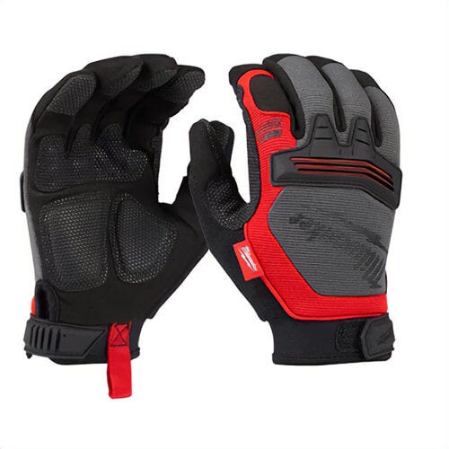 Milwaukee® 48-22-8733 General Purpose Work Gloves, Fingerless, Knuckle Guard Style, XL, Leather Palm, Black/Red