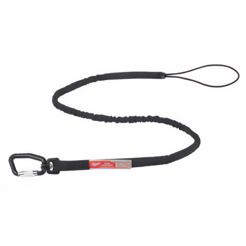 Milwaukee® 48-22-8816 Extended Reach Locking Tool Lanyard, 15 lb Capacity, Double Locking Carabiner Connection, Nylon/Rubber