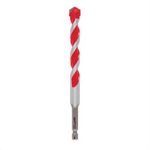 Milwaukee® 48-20-9030 Shockwave™ Single Ended Hammer Drill Bit, 1/2 in Drill Bit, 1/4 in Hex Shank, 4 in D Cutting, Carbide Cutting Edge, 6 in OAL