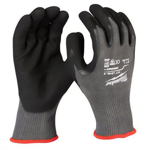 Milwaukee® 48-22-8952B Breathable Double Dipped Gloves, L, Nylon, Knit Cuff, Resists: Abrasion, TDM, Tear, Puncture