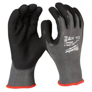 Milwaukee® 48-22-8952B Breathable Double Dipped Gloves, L, Nylon, Knit Cuff, Resists: Abrasion, TDM, Tear, Puncture