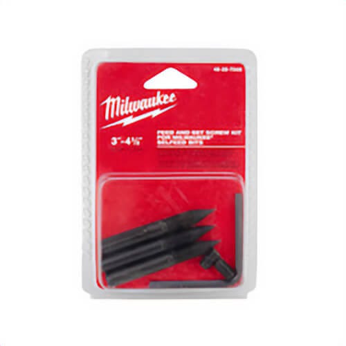 Milwaukee® 48-25-7000 Large Standard Feed and Set Screw Kit, 6 pc, For Use with 3 to 4-5/8 in Self-Feed Bit