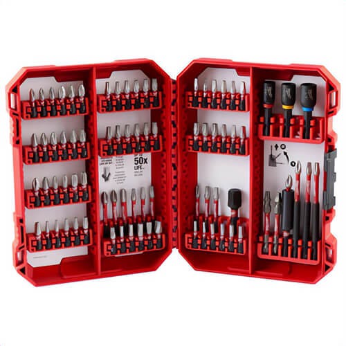 Milwaukee® 48-32-4094 Shockwave 80 pc Bit Set, P1, P2, PR1, P3, SQ1, SQ4, SQ3, T15, T20, T25, T27, T30, SL#8, SL#10, 1/8 in