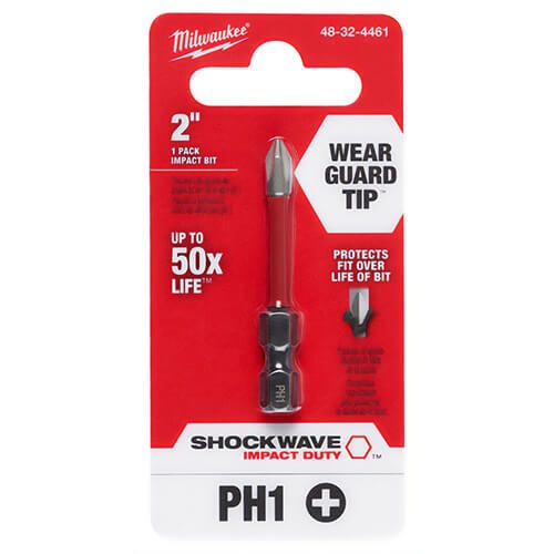 Milwaukee® 48-32-4461 ShockWave™ Impact Duty™ Impact Phillips® Bit, PH1 Phillips®, 2 in