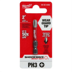 Milwaukee® 48-32-4463 ShockWave™ Impact Duty™ Impact Phillips® Bit, PH3 Phillips®, 2 in