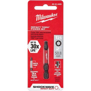Milwaukee® 48-32-4485 ShockWave™ Impact Duty™ Impact Torx® Bit, T25 Torx® Point, 2 in