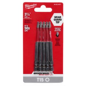 Milwaukee® 48-32-4577 ShockWave™ Impact Duty™ Impact Torx® Bit, T15 Torx® Point, 0.3 in, 5 pk