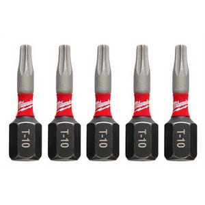 Milwaukee® 48-32-4627 ShockWave™ Impact Duty™ Impact Torx® Bit, T10 Torx® Point, 1 in, 5 pk