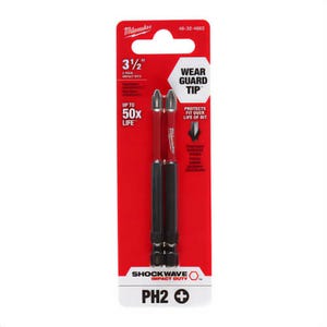 Milwaukee® 48-32-4662 ShockWave™ Impact Phillips Bits, PH2, 3.5 in, 2 pk
