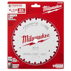 Milwaukee® 48-40-0620 Framing Thin Kerf Circular Saw Blade, 6-1/2 in dia x 1.05 in Thick, 5/8 in Arbor, Carbide Blade, 24 Teeth