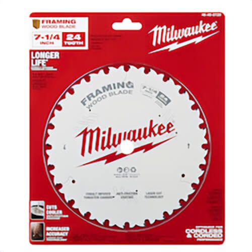 Milwaukee® 48-40-0720 Framing Thin Kerf Circular Saw Blade, 7-1/4 in dia x 1.05 in Thick, 5/8 in Arbor, 24 Teeth