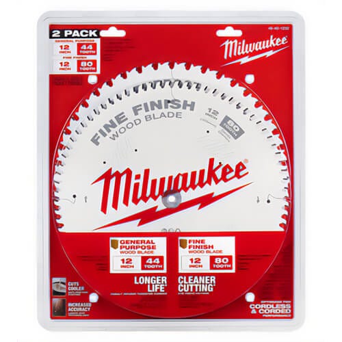 Milwaukee® 48-40-1232 General Purpose Thin Kerf Circular Saw Blade, 12 in dia x 1.05 in Thick, 1 in Arbor, Carbide Blade, 44/80 Teeth